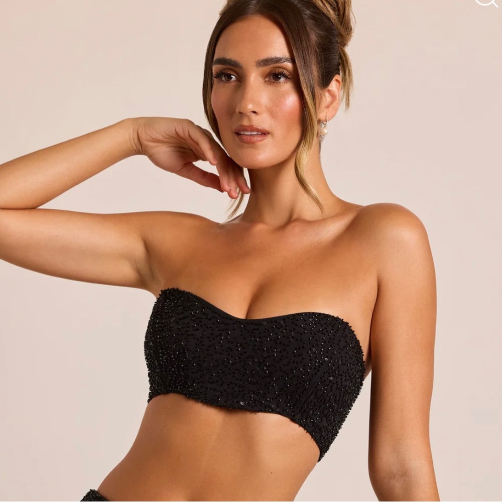 Sequin corset crop top